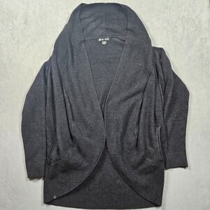 Barefoot Dreams Cozychic Lite Cirle Cardigan Sweater L/XL Open Knit Nylon Bamboo